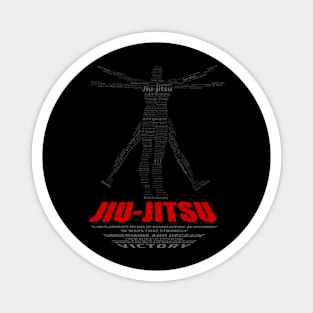 jiu-jitsu Vitruvian man word art Magnet